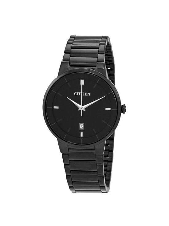 NWT Citizen Quartz Black Dial Black-plated Men\'s Watch